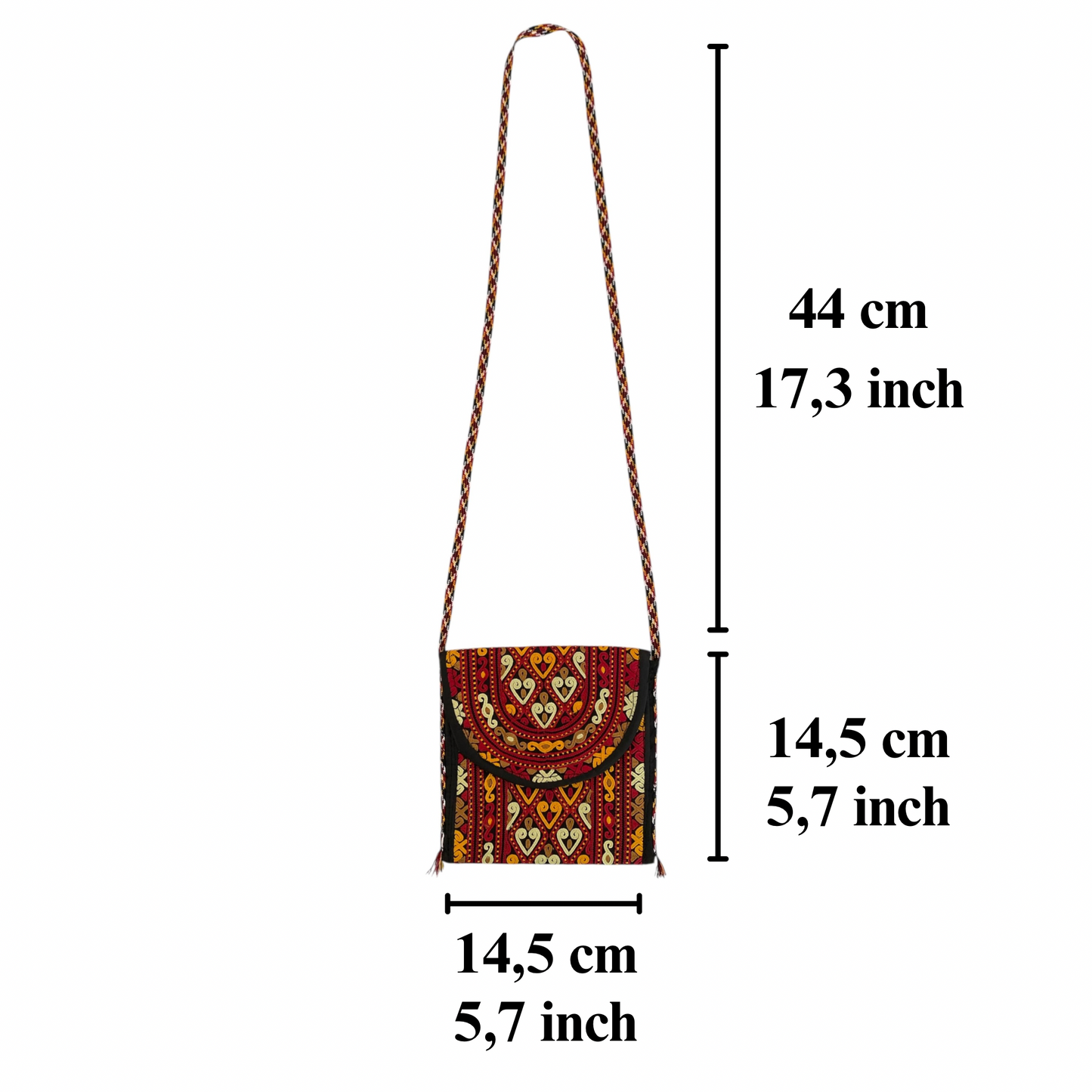 Amu Derya Embroidered Textile Bag Pouch Purse