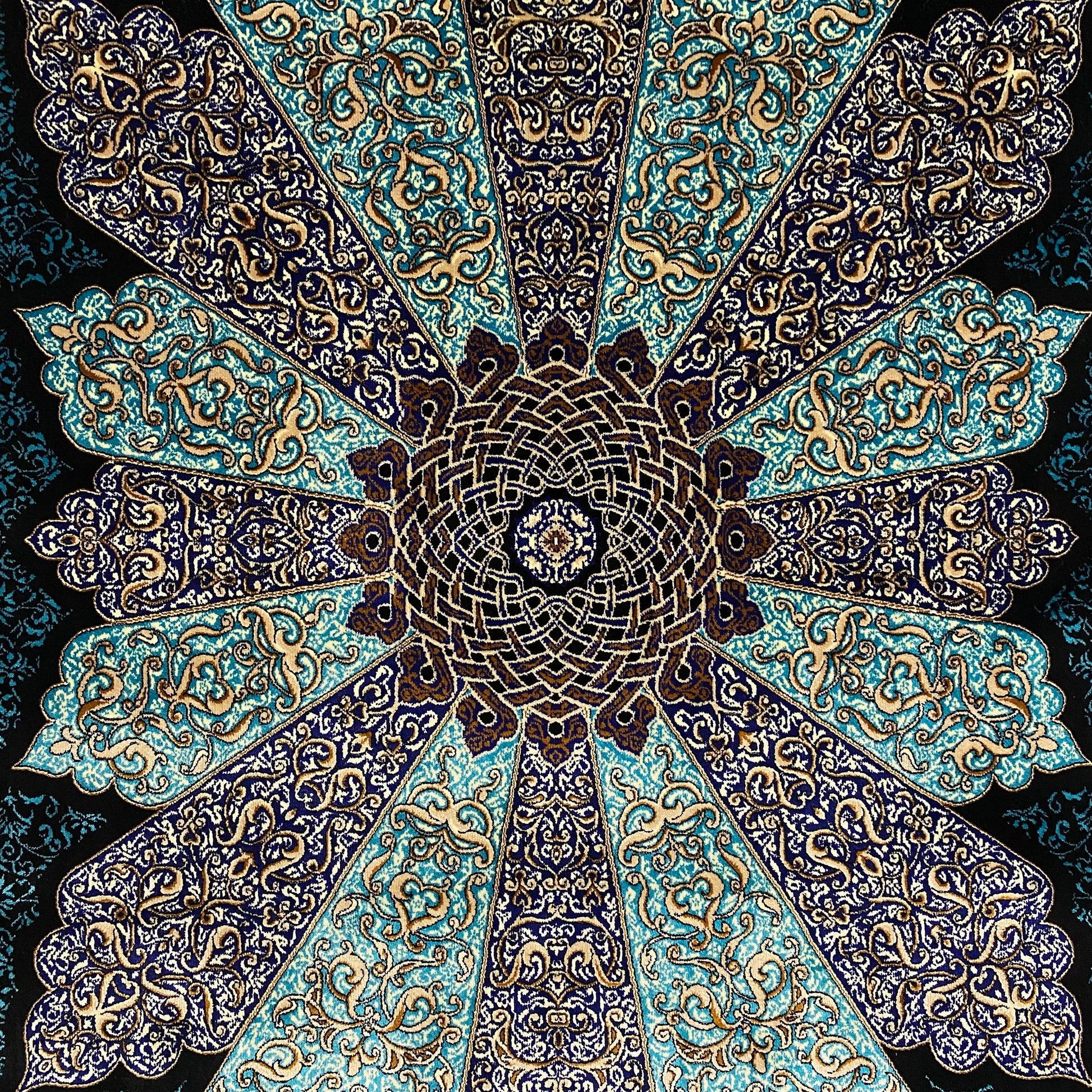 10 Ft Turquoise Blue Silk Runner Rug - Kilim Art Gallery