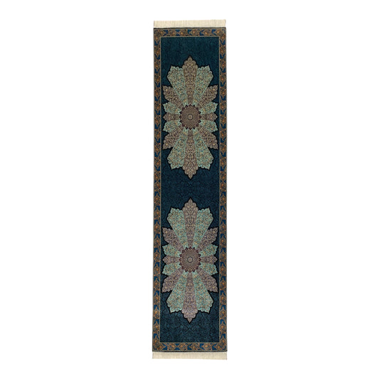 10 Ft Turquoise Blue Silk Runner Rug - Kilim Art Gallery