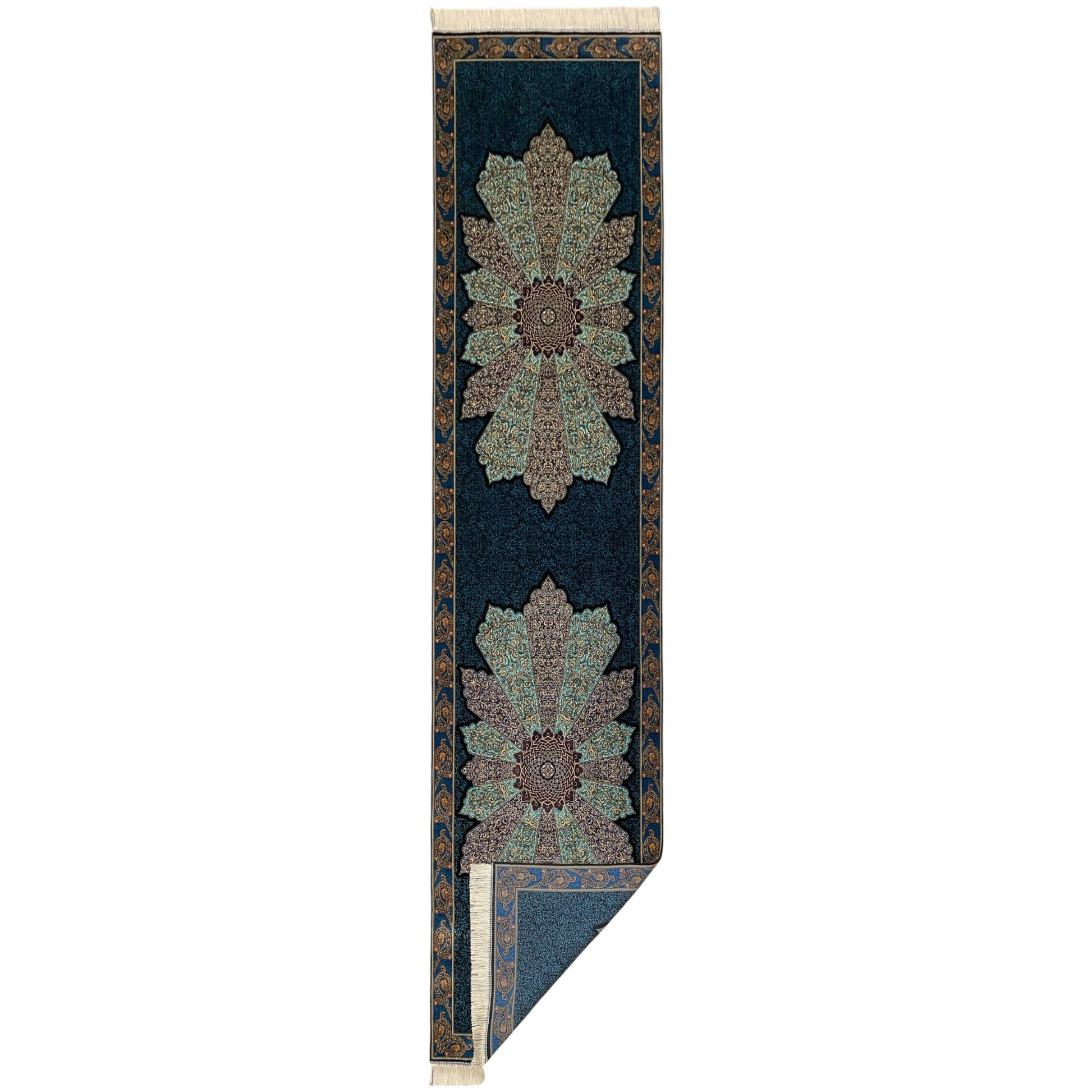 10 Ft Turquoise Blue Silk Runner Rug - Kilim Art Gallery