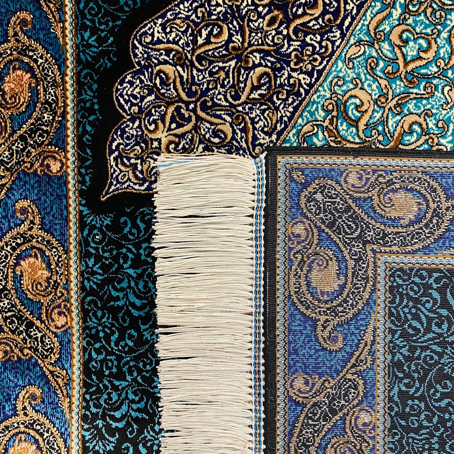 10 Ft Turquoise Blue Silk Runner Rug - Kilim Art Gallery