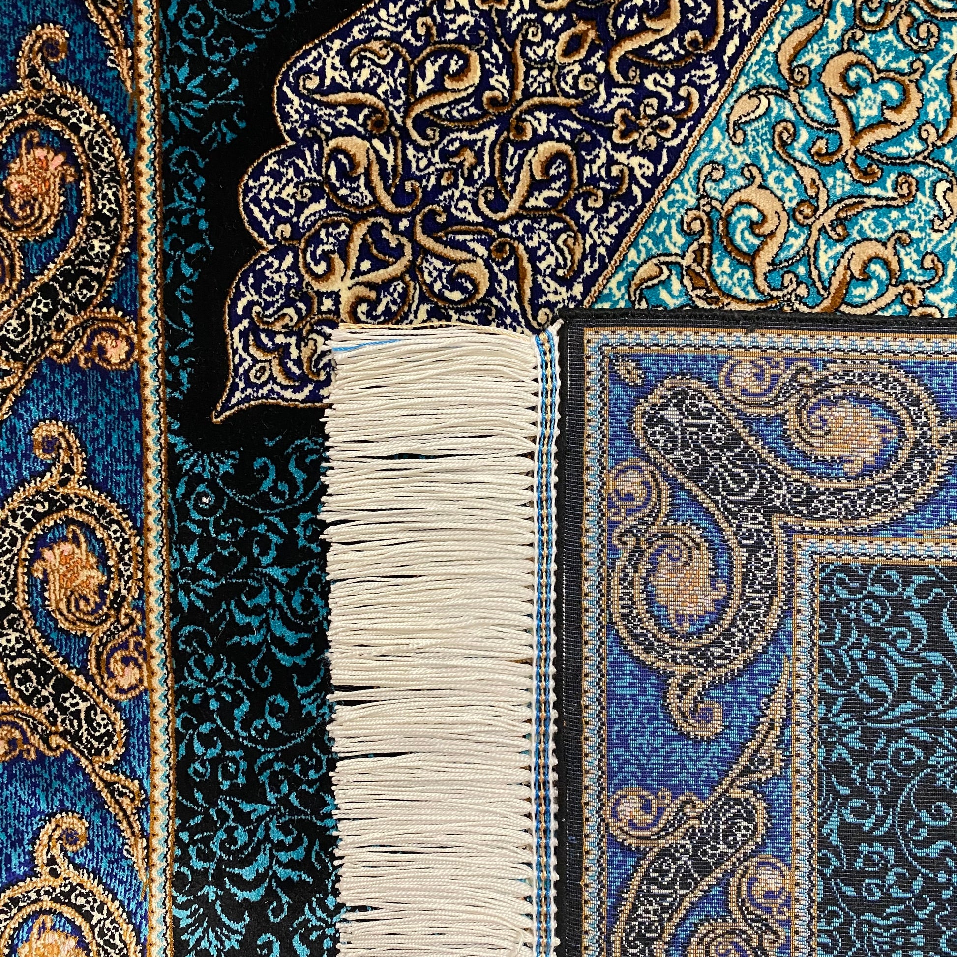 10 Ft Turquoise Blue Silk Runner Rug - Kilim Art Gallery