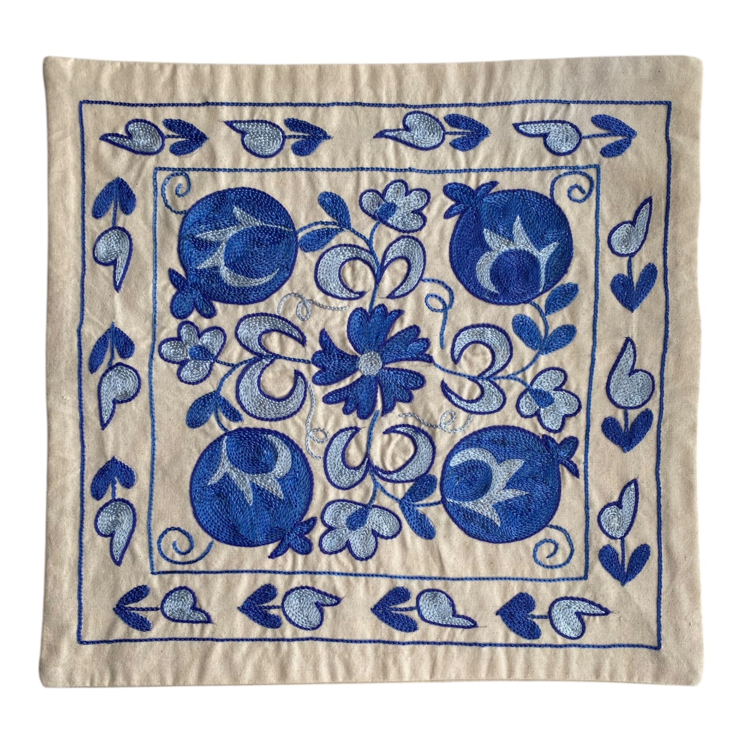 Blue Suzani Cushion / Pillow Cover