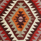 Geometric Aztec Design  West Anatolian Barak Kilim Rug