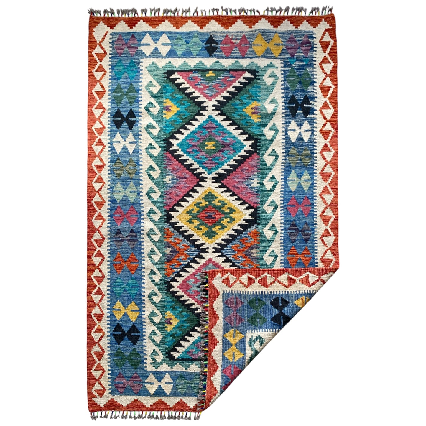 4' x 6' Colorful Boho Kilim Rug