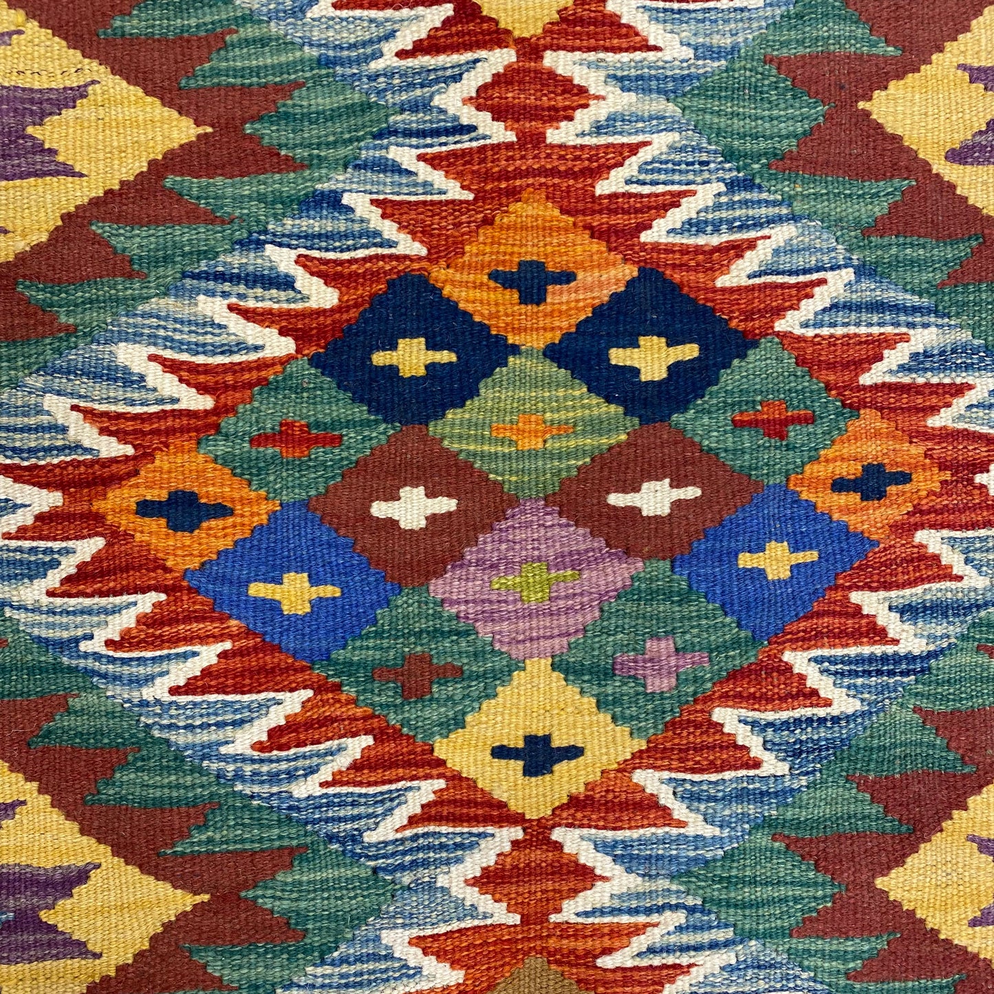 Best Quality Geometric Kilim Rug with Blue Green