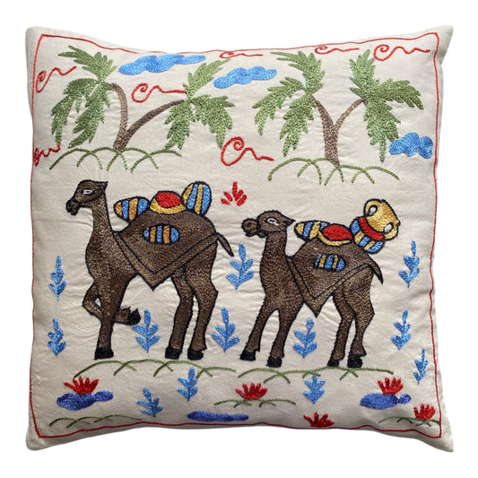 Camel Design Suzani Pillow / Cushion Cover