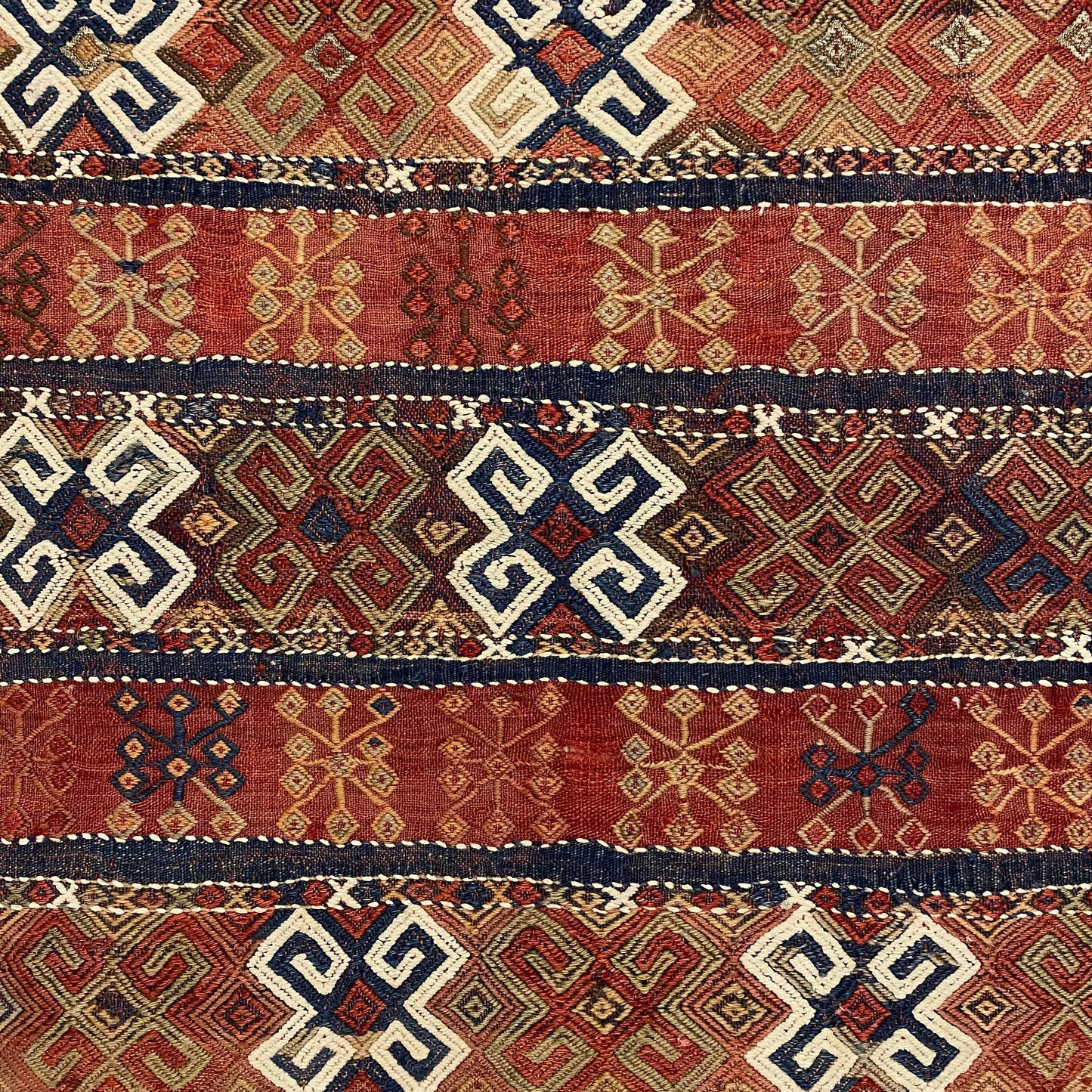 1mX1m Square Malatya Reshwan Cicim Kilim - Kilim Art Gallery