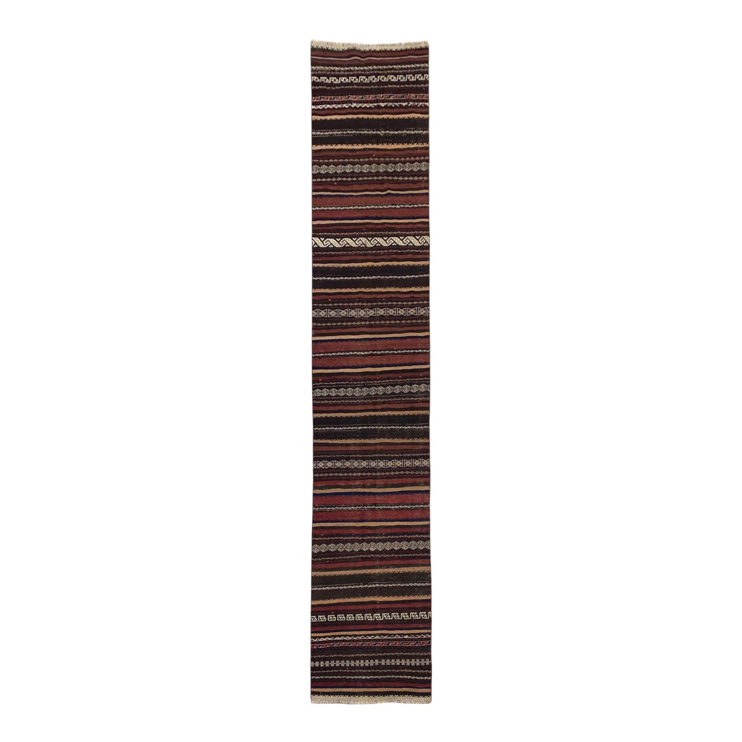 2' x 10' Vintage Striped Design Hallway Kitchen Decor Tribal Kilim Runner Rug - Kilim Art Gallery