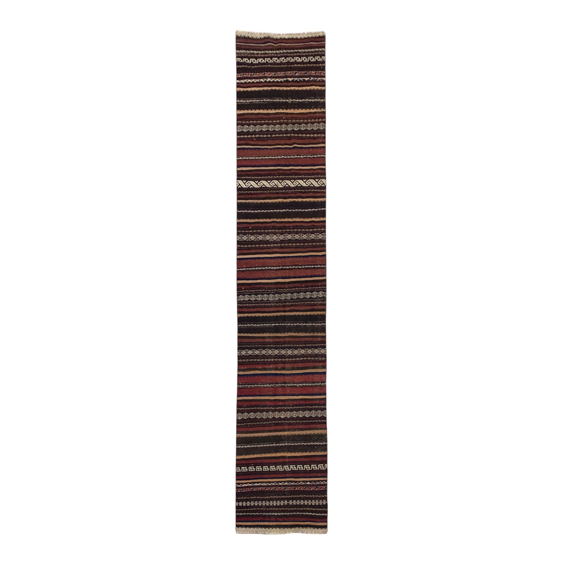 2' x 10' Vintage Striped Design Hallway Kitchen Decor Tribal Kilim Runner Rug - Kilim Art Gallery