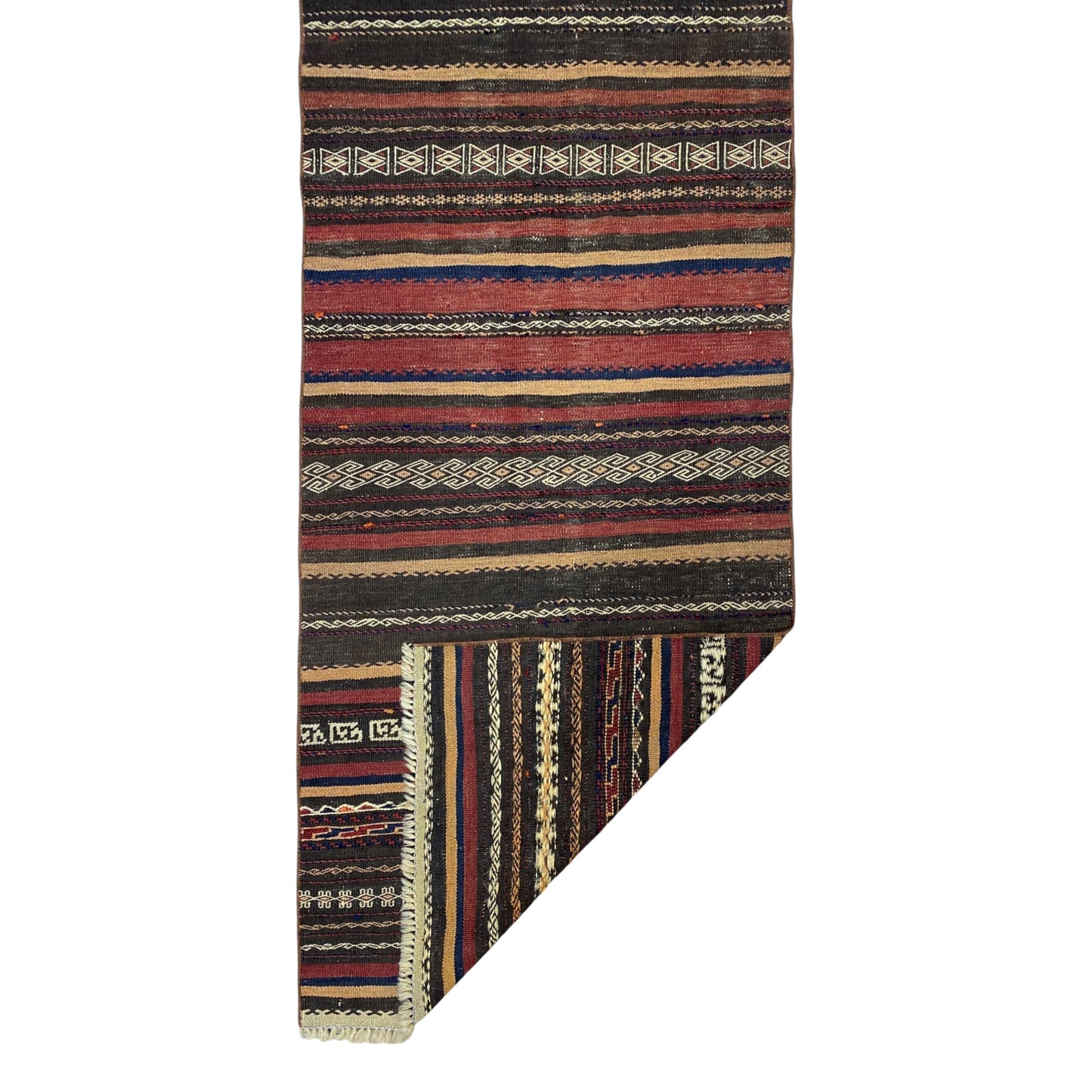 2' x 10' Vintage Striped Design Hallway Kitchen Decor Tribal Kilim Runner Rug - Kilim Art Gallery