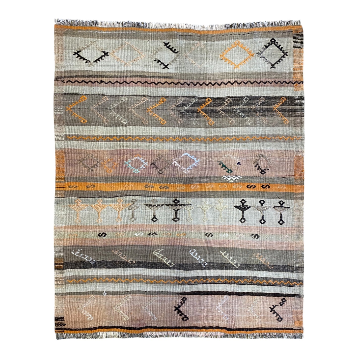 Stripe Design Anatolian Kilim Rug