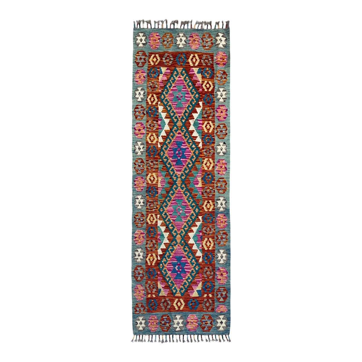 Bohemian Purple Kilim Rug Runner
