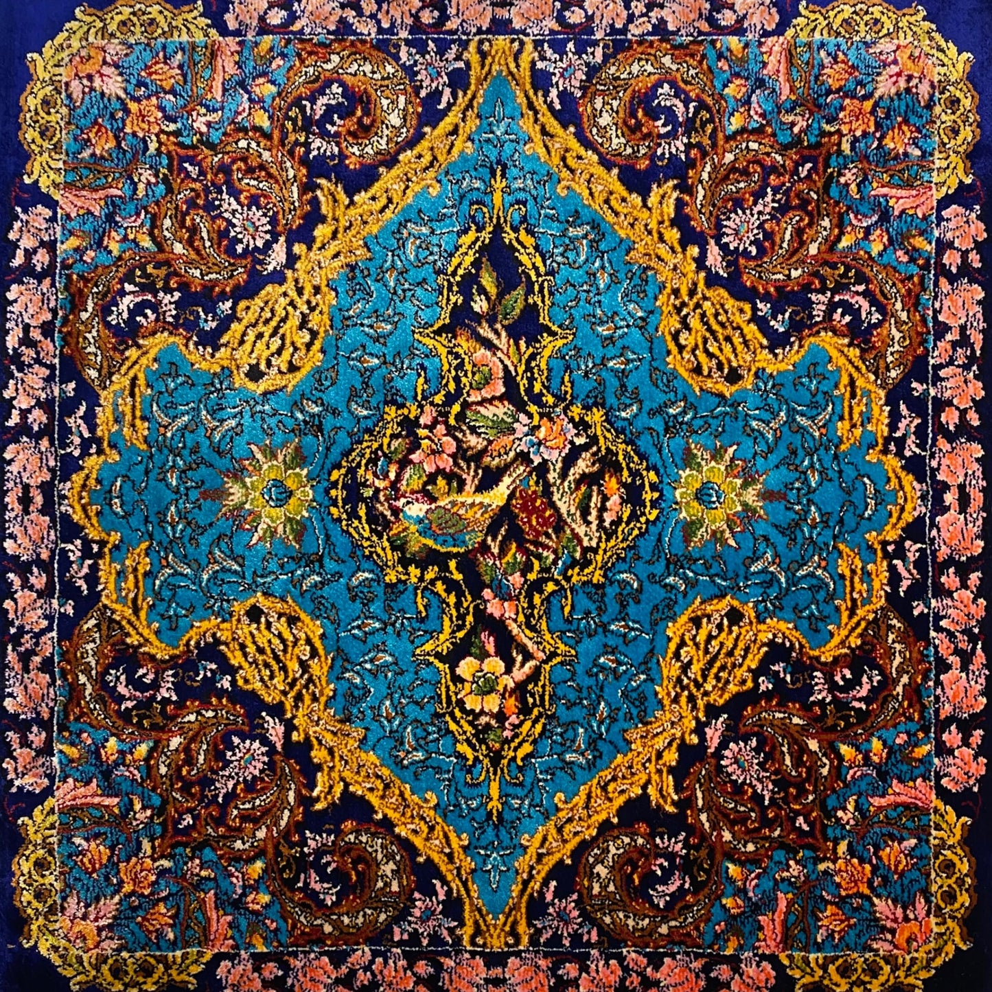 Turquoise Blue Silk Carpet Rug