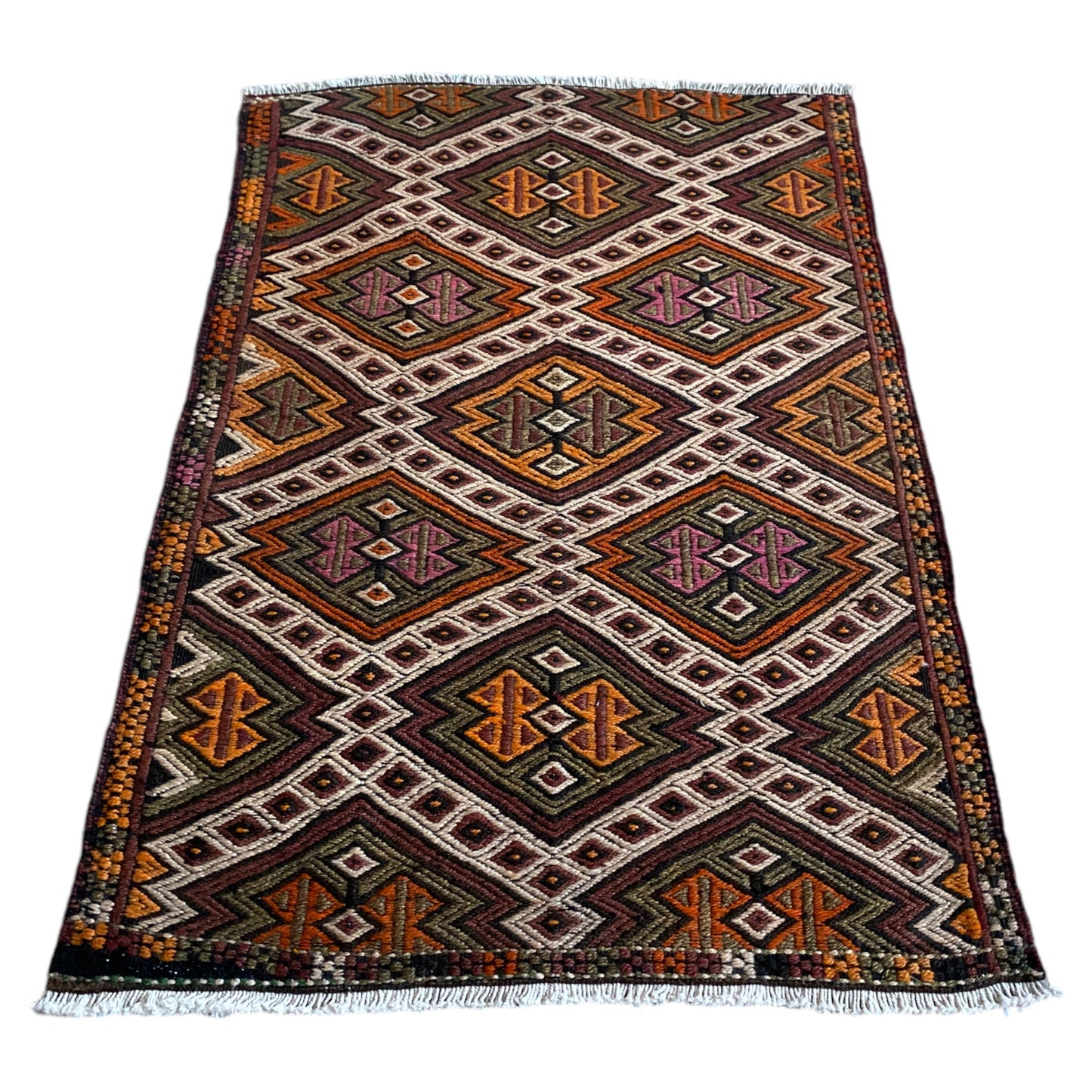 Vintage Kars Terekeme Cicim Kilim Rug