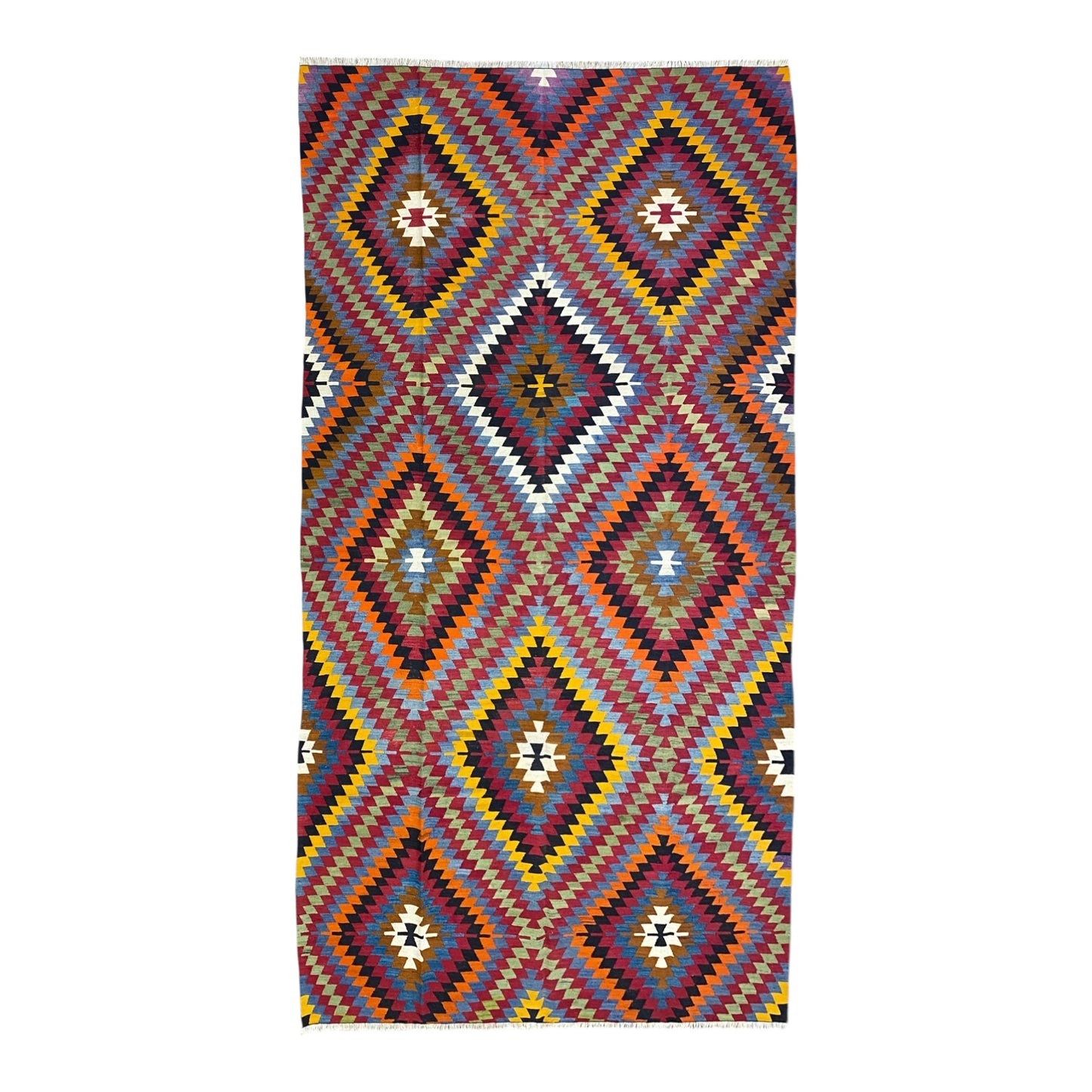 Turkish Afyon Dinar Eye Dazzler Area Kilim Rug