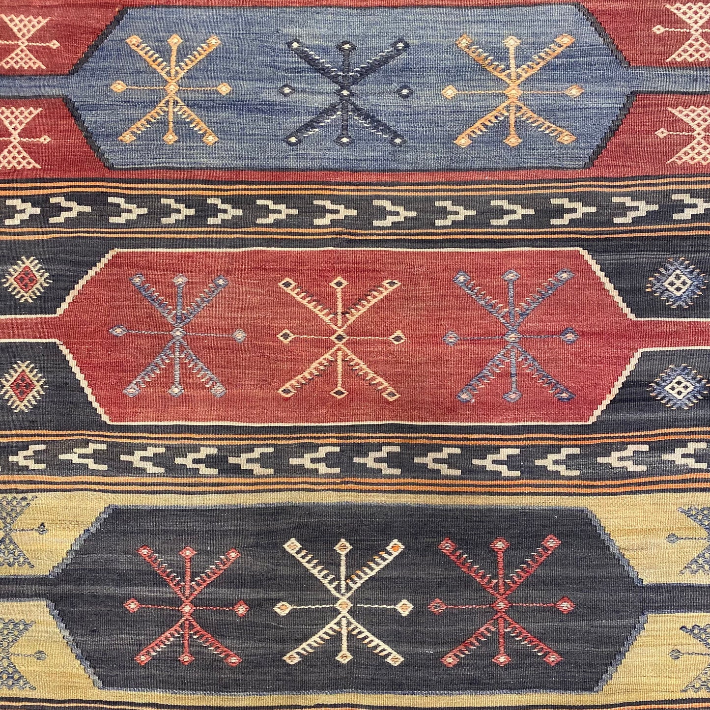 Vintage Turkish Sivas Kilim Area Rug