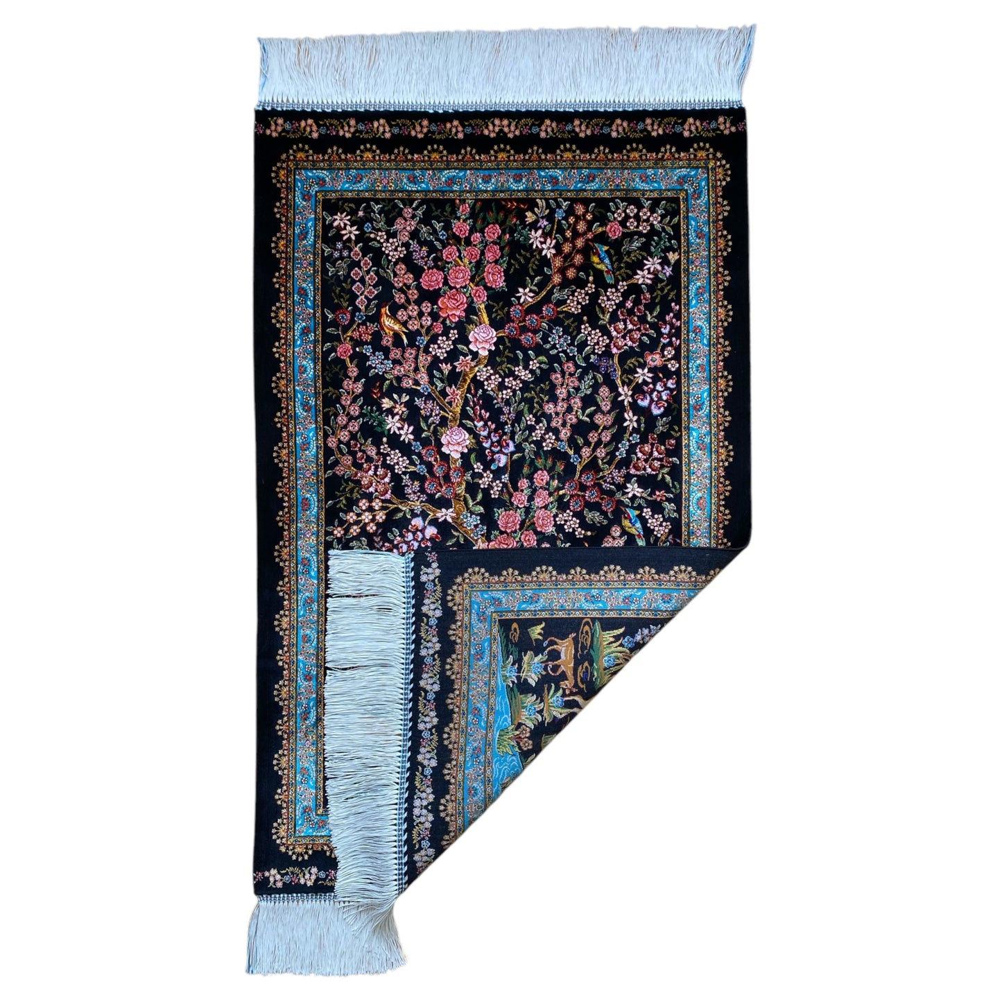 2'x3' Pictorial Tree of Life Modal Silk Rug - Kilim Art Gallery