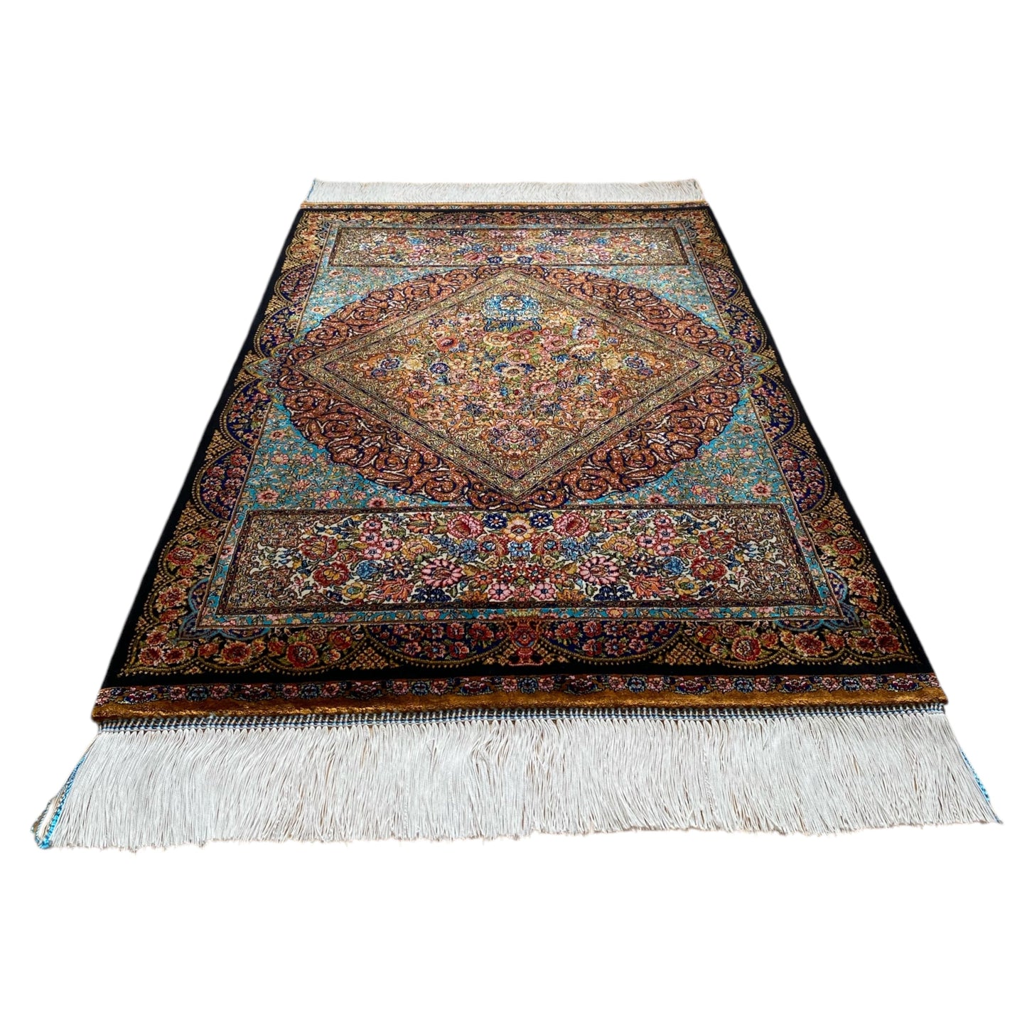 2'x3' Qum Modal Silk Rug - Kilim Art Gallery