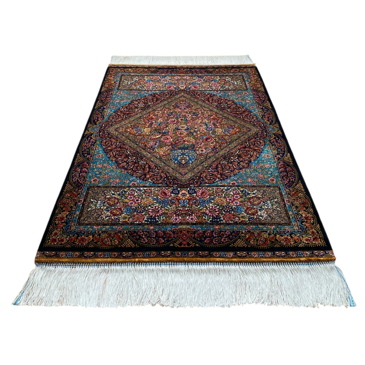 2'x3' Qum Modal Silk Rug - Kilim Art Gallery