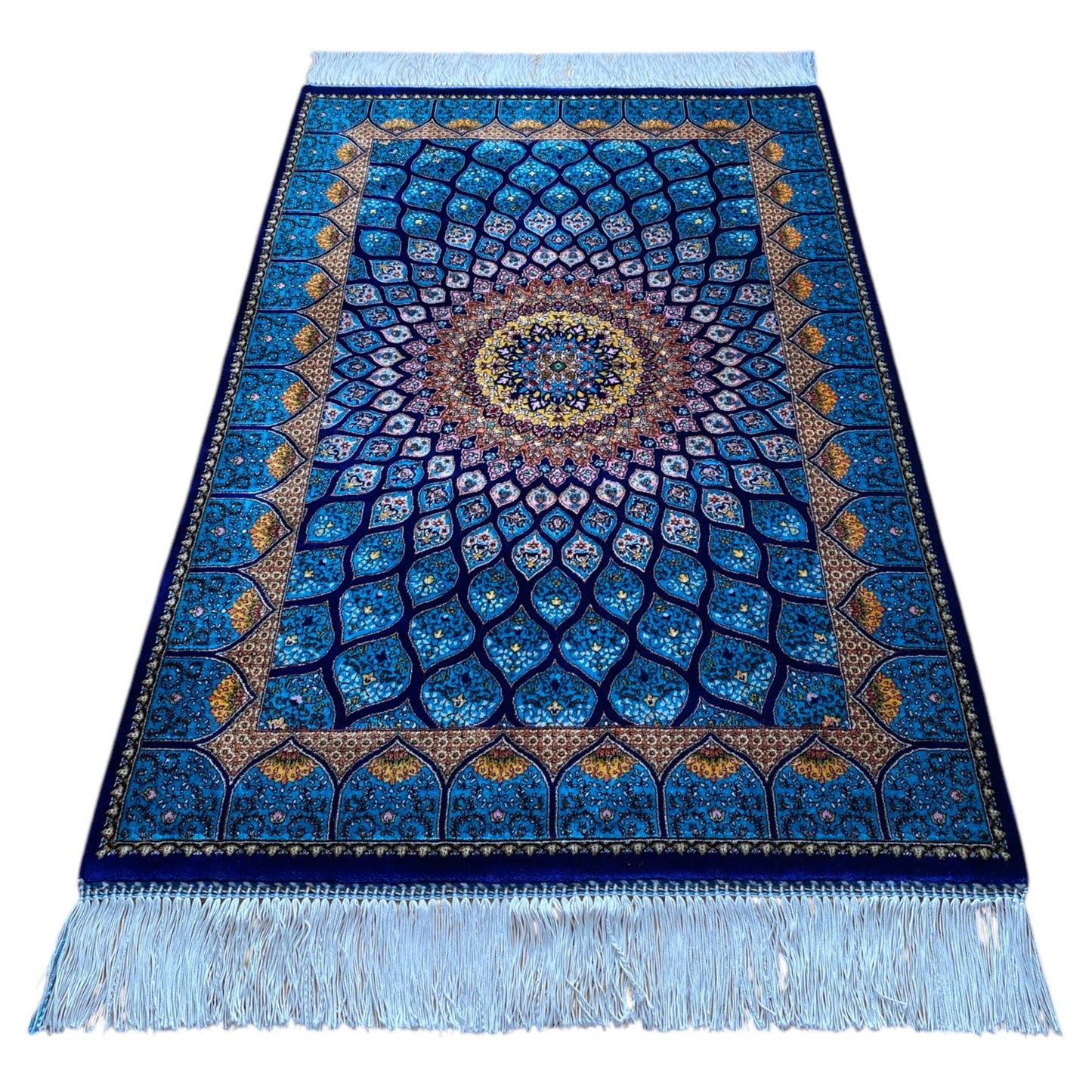 2'x3' Turquoise Blue Modal Silk Rug