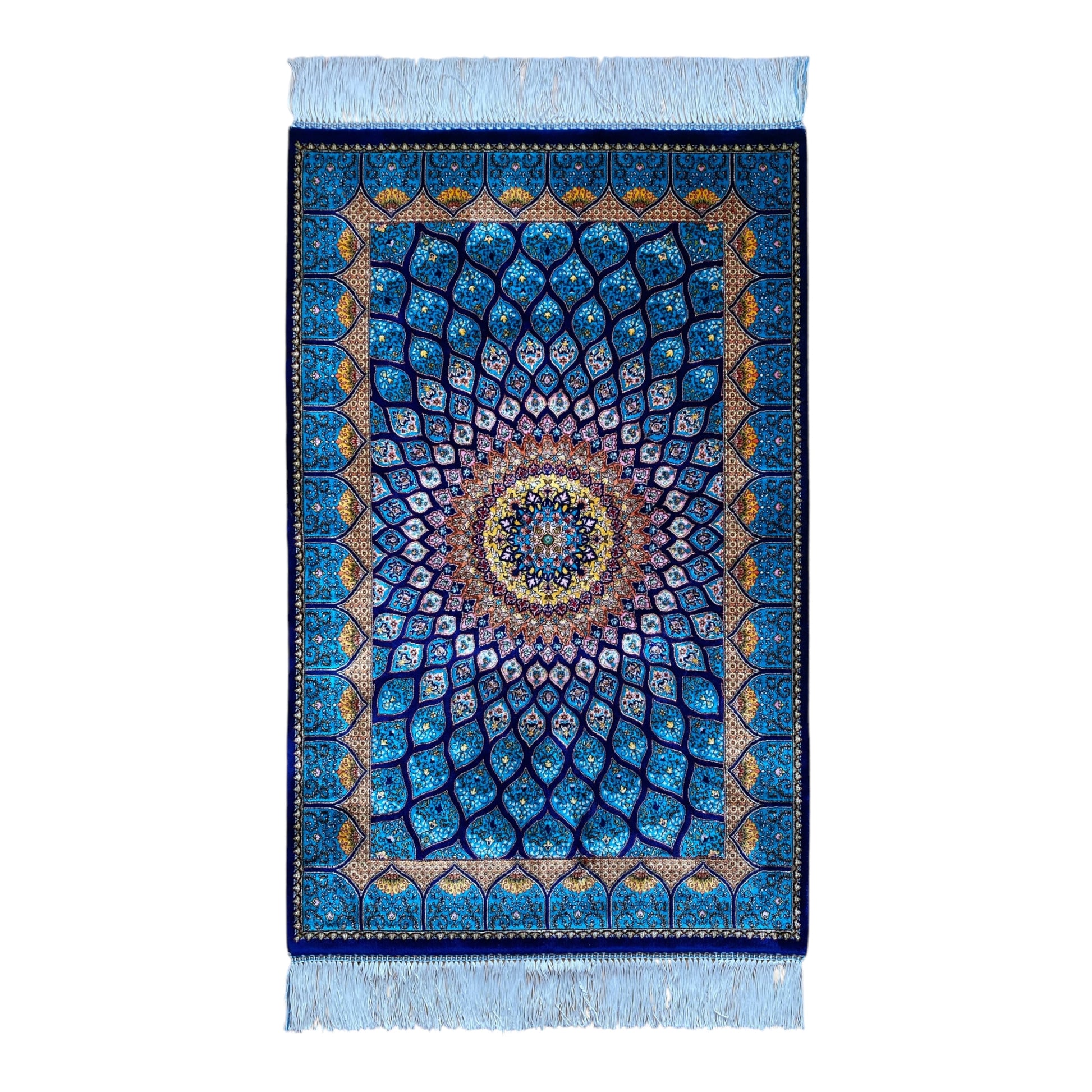 2'x3' Turquoise Blue Modal Silk Rug