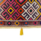 3' Ft Pink Yellow Boho Hand Embroidered Cicim Kilim Rug Wall Hanging - Kilim Art Gallery