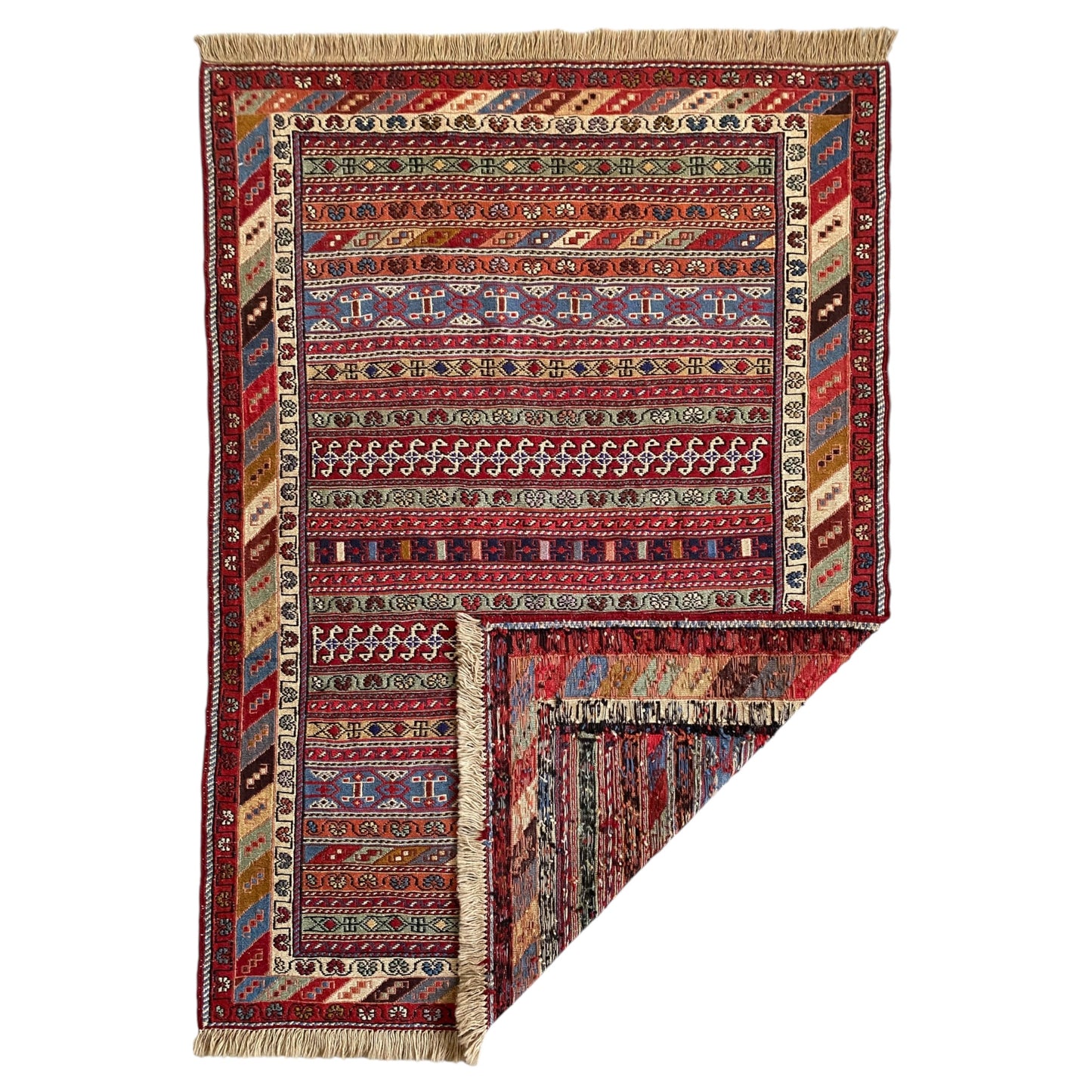 Tribal Rah Rah Soumak Rug