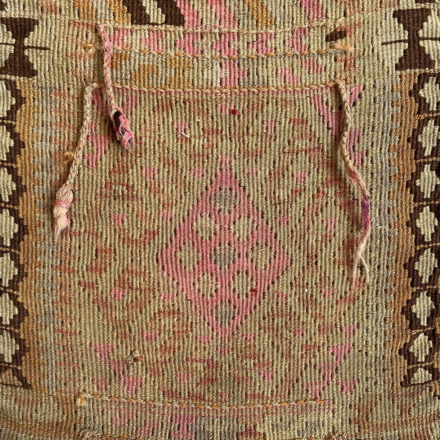 Pale Pastel Color Tribal Kilim Saddlebag