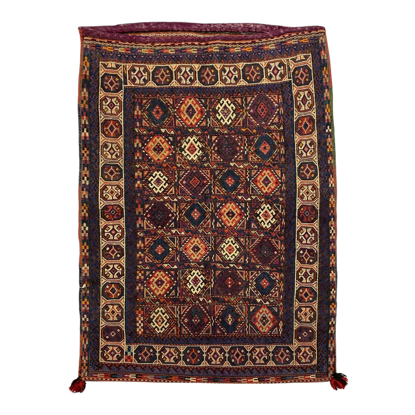 3'x4' Quchan Kurdish Jijim Kilim Dowry Bag - Kilim Art Gallery