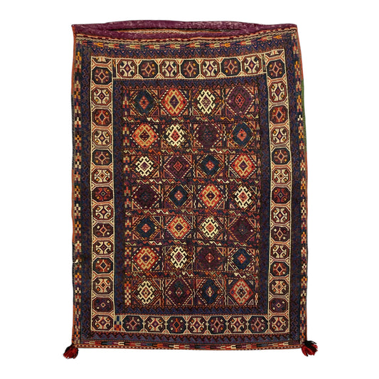 3'x4' Quchan Kurdish Jijim Kilim Dowry Bag - Kilim Art Gallery