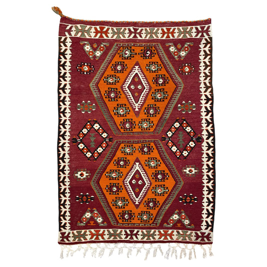 3'x4' Vintage Anamur Kilim Rug - Kilim Art Gallery