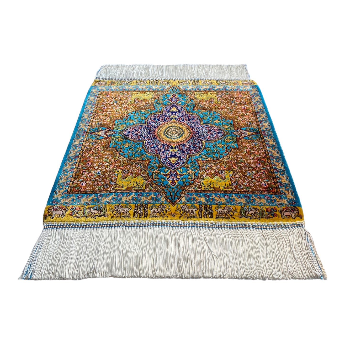 Small Square Modal Silk Rug