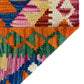 Orange Color Geometric Aztec Eye Dazzler Boho Kilim Rug