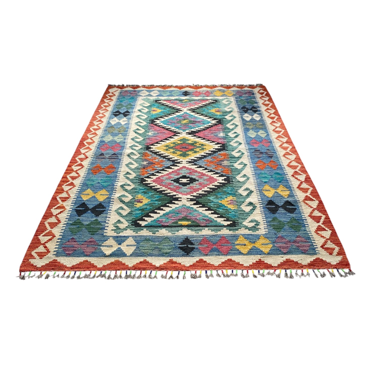 4' x 6' Colorful Boho Kilim Rug