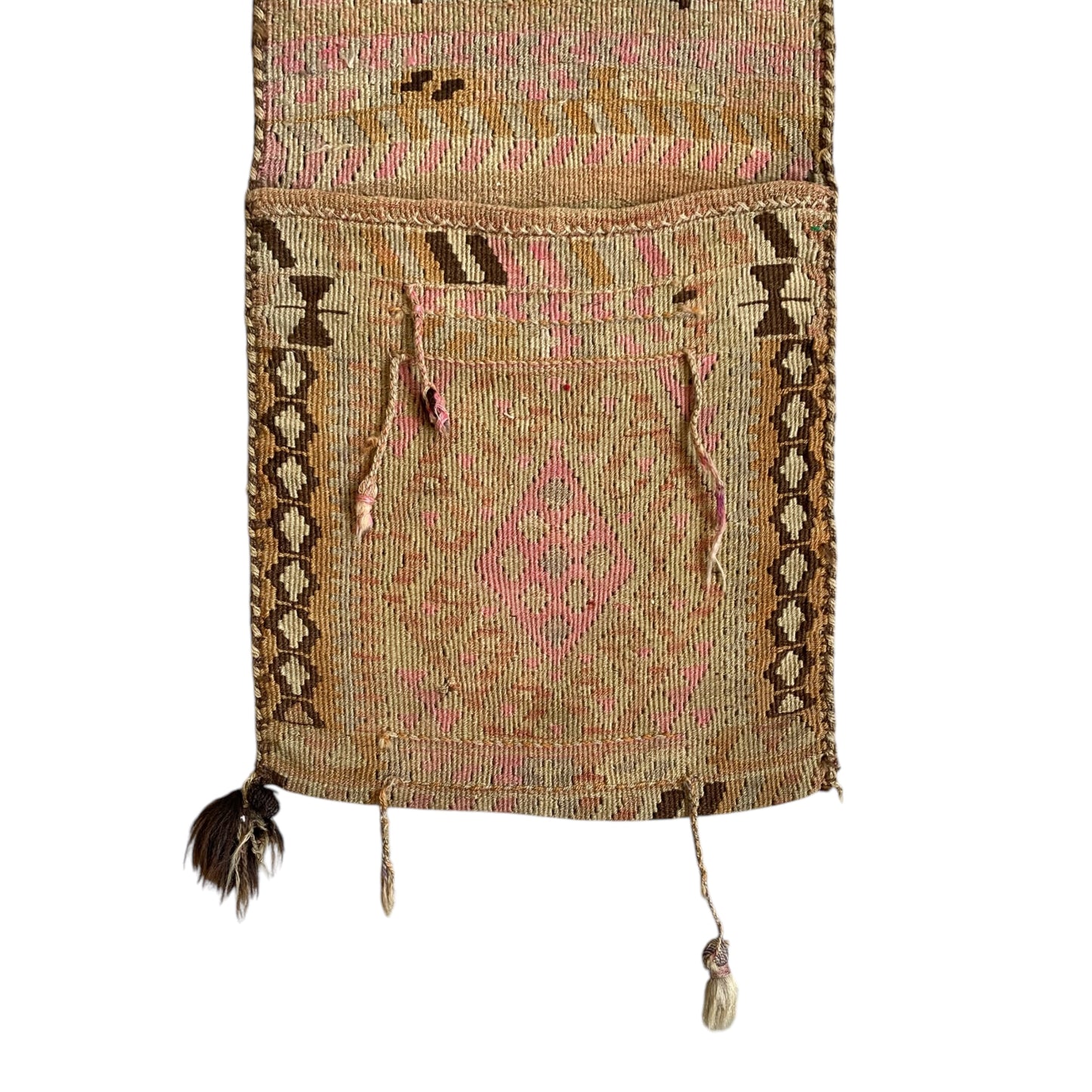 Pale Pastel Color Tribal Kilim Saddlebag