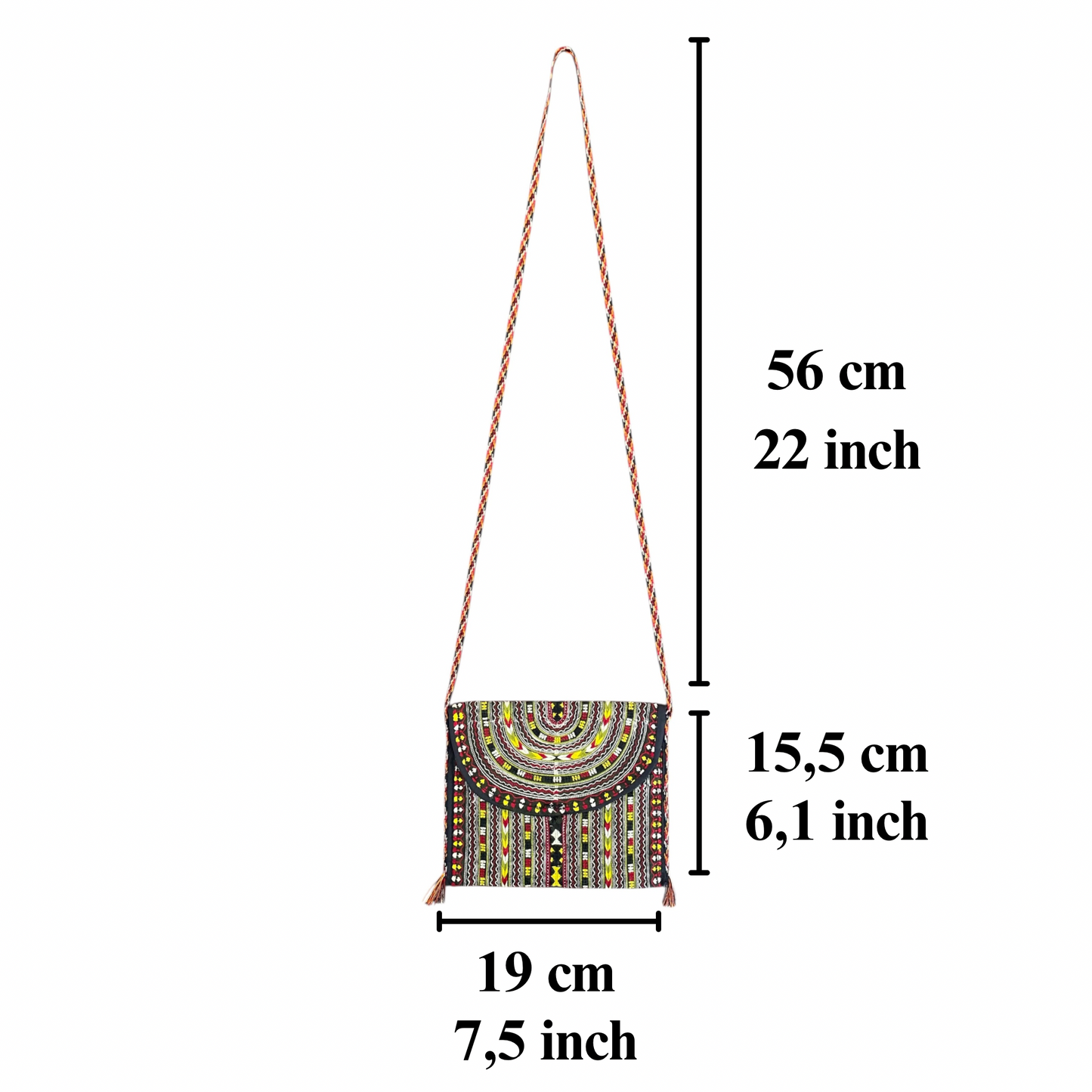 Tribal Turkmen Crossbody Small Sling Bag / Pouch