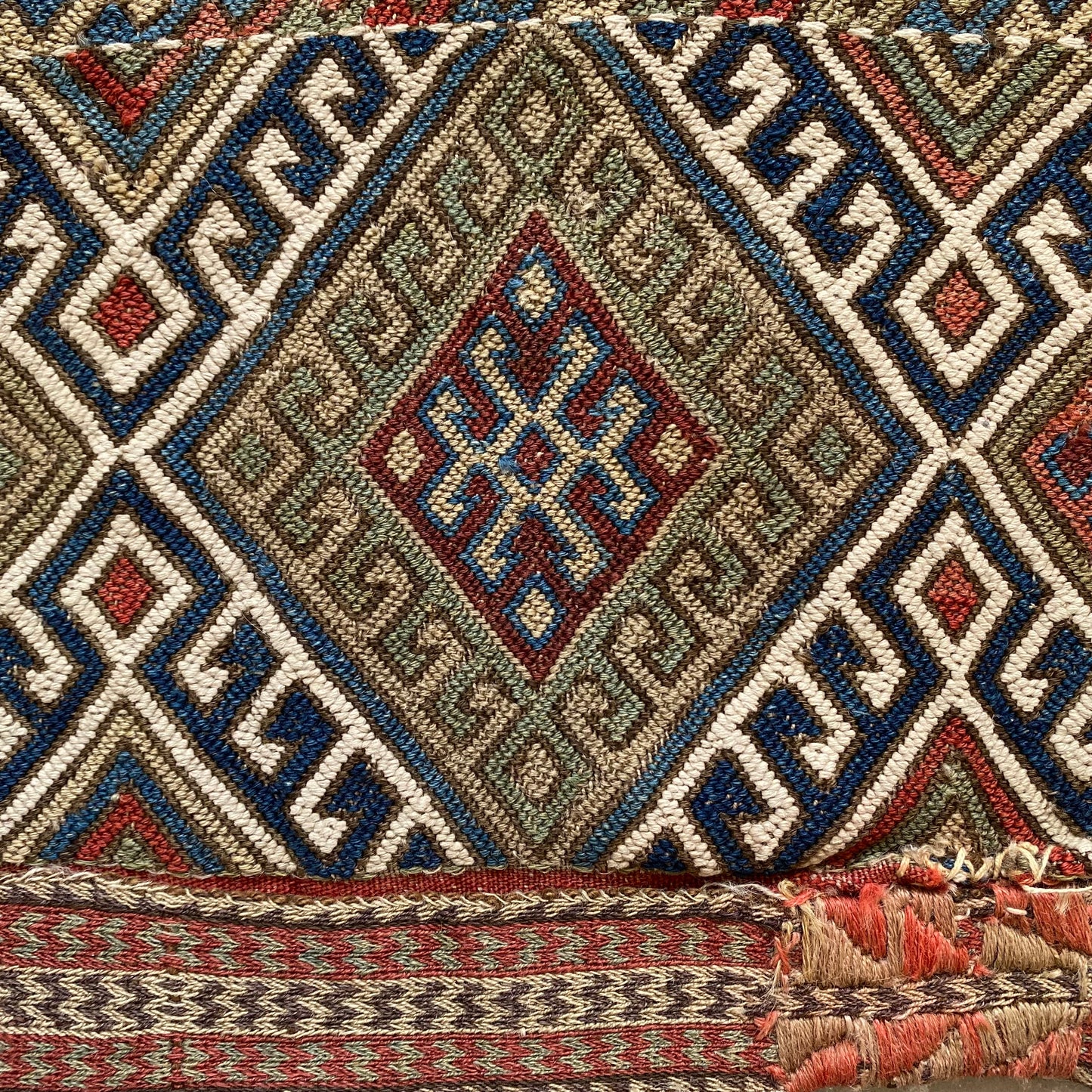 Early Anatolian Ala Chuval Kilim Soumak Rug