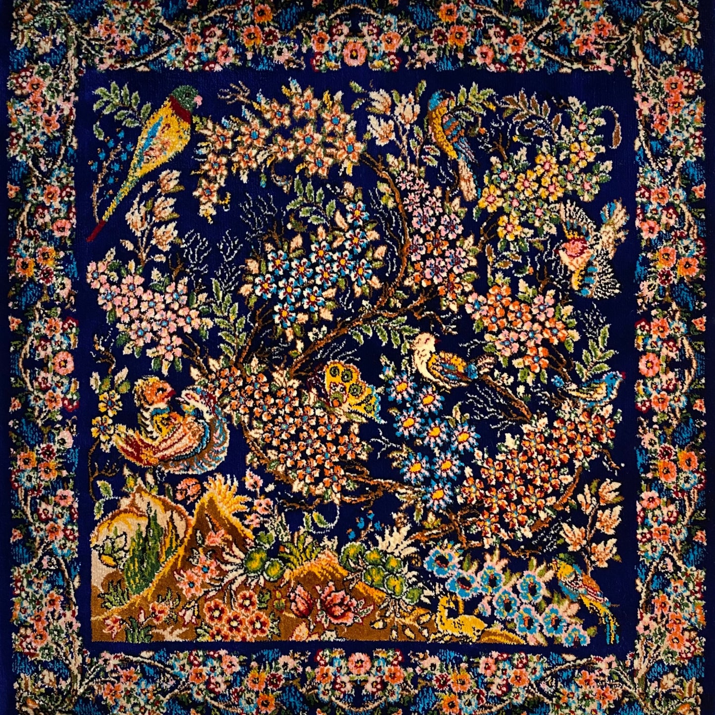 Pictorial Small Silk Carpet Rug Wall Hanging