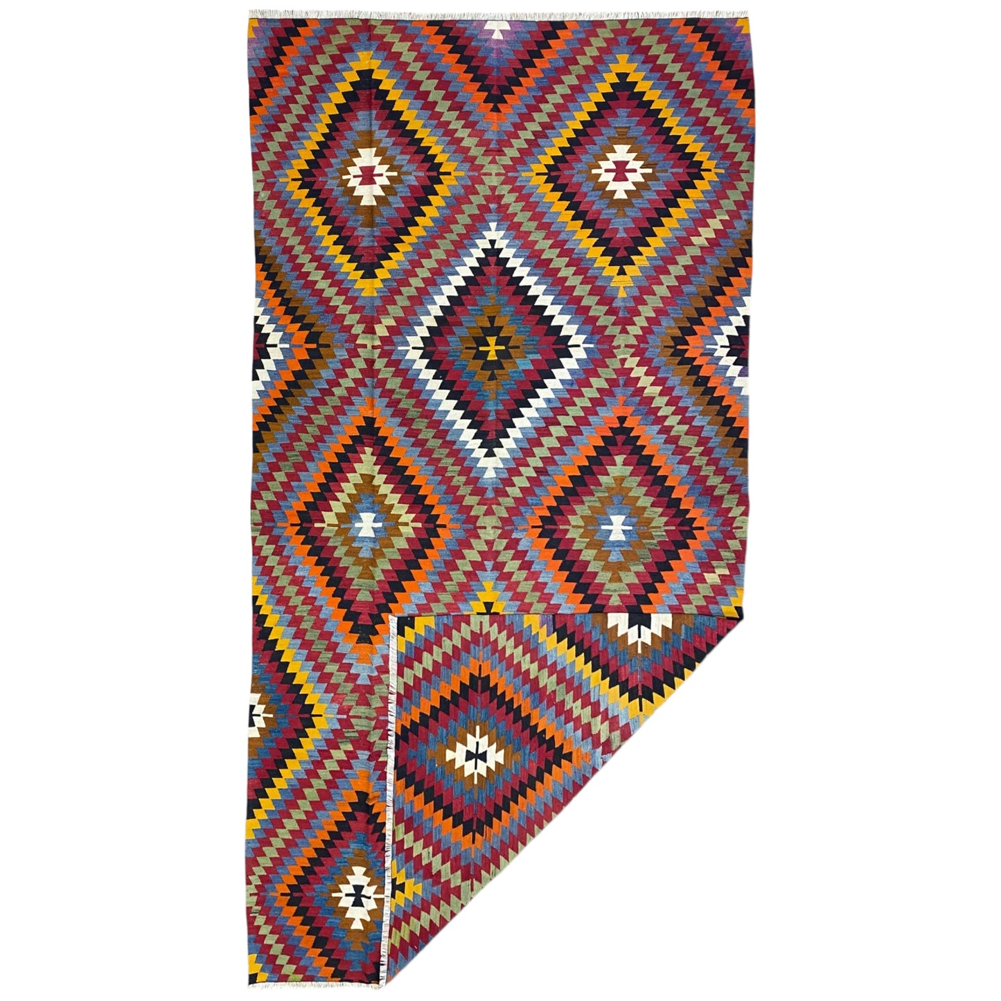 Turkish Afyon Dinar Eye Dazzler Area Kilim Rug