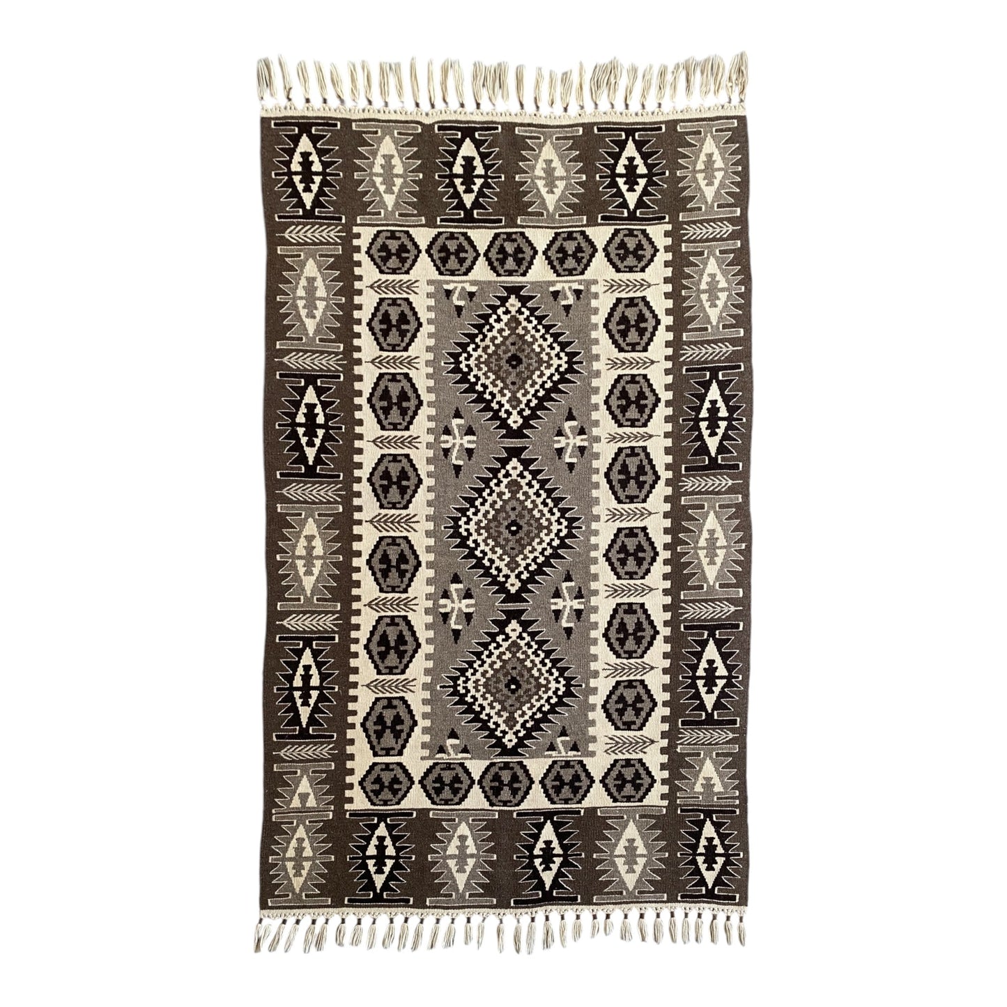 4'x6'Natural Undyed Wool Kilim Rug - Kilim Art Gallery