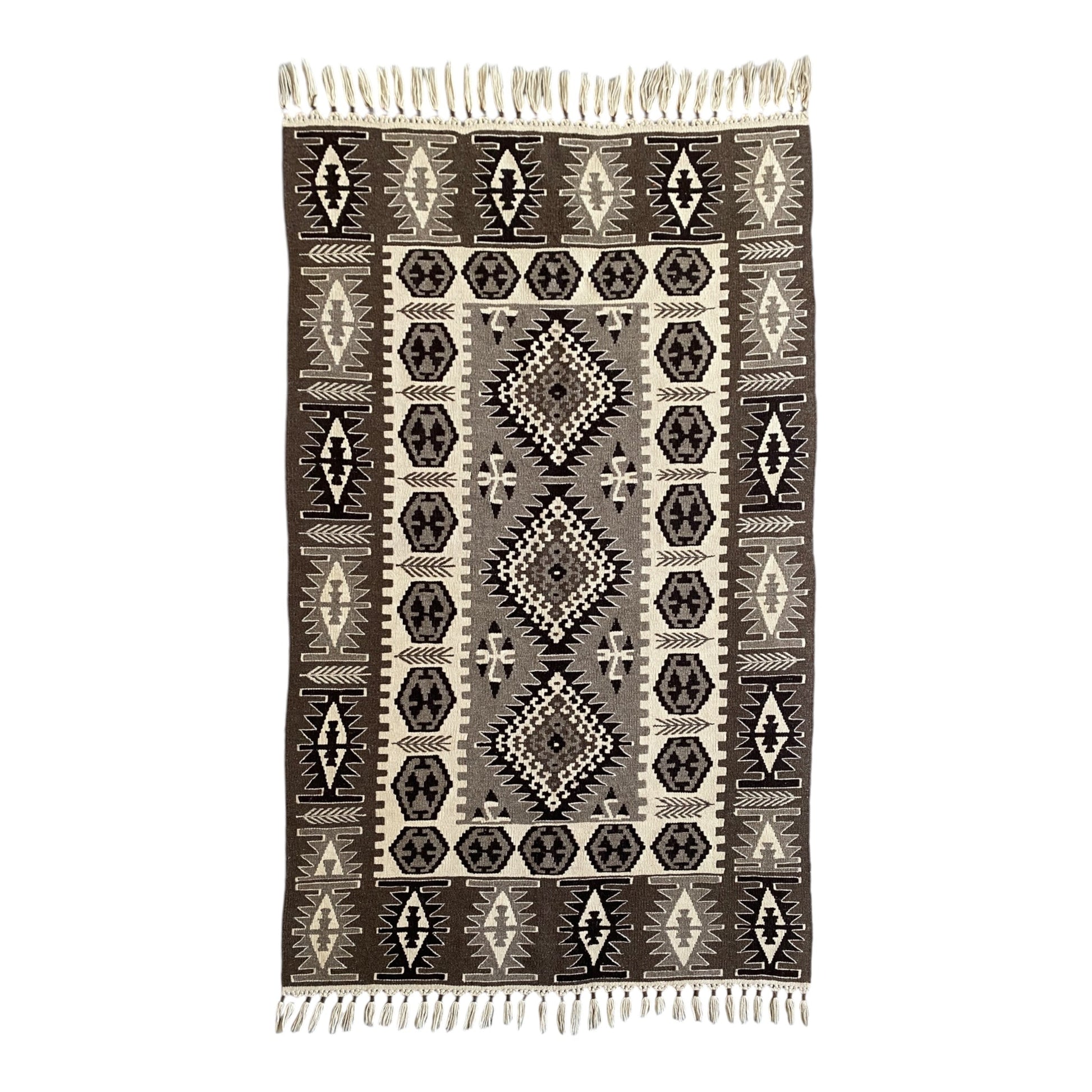 4'x6'Natural Undyed Wool Kilim Rug - Kilim Art Gallery