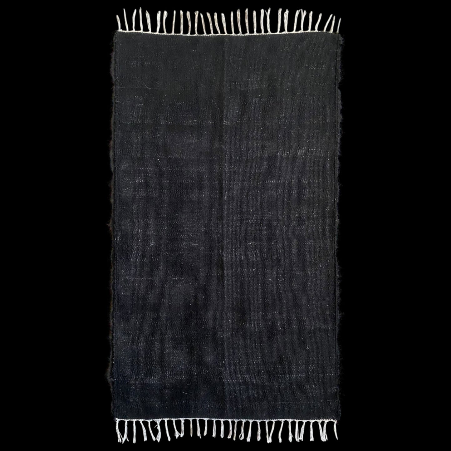 Black Angora Mohair Turkish Siirt Blanket Kilim Rug