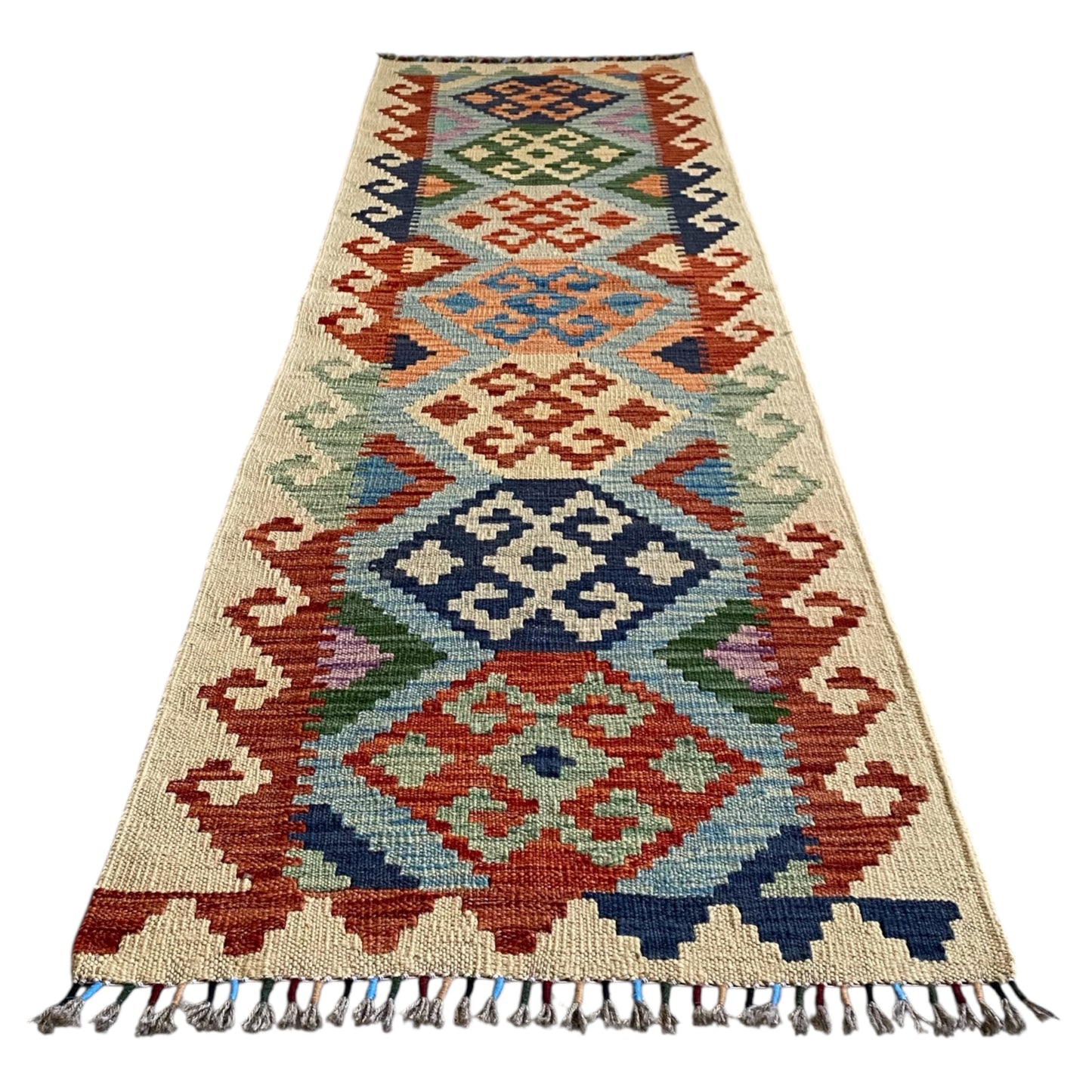 Turquoise Blue Kilim Runner Rug