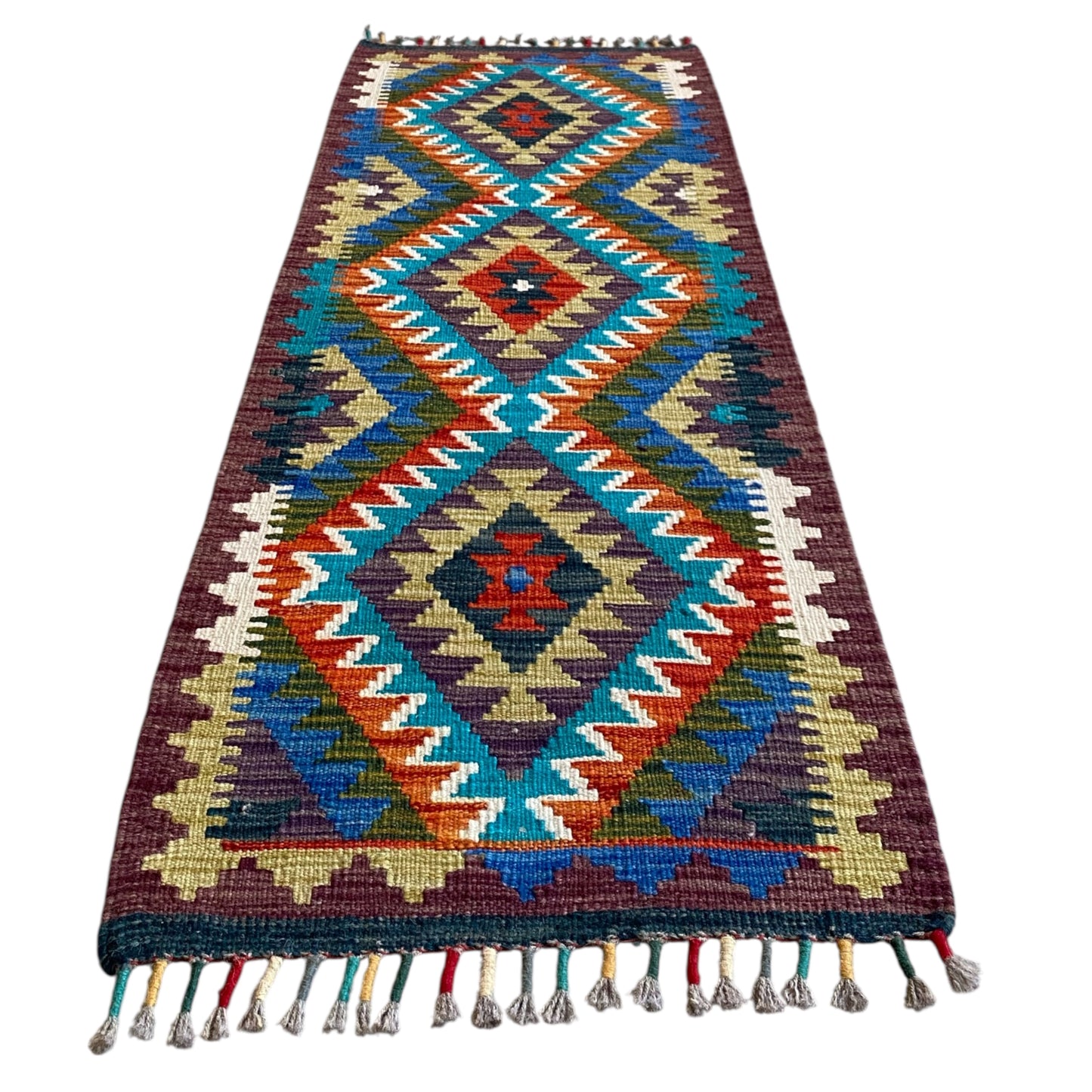 Aztec Blue Kilim Rug Runner