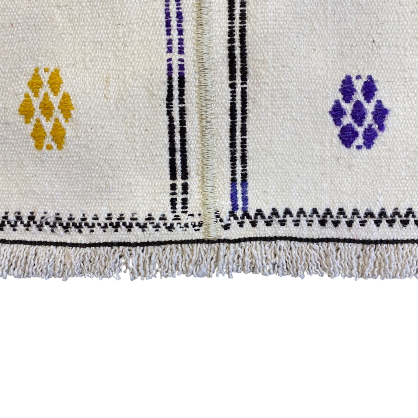 White Color Nomadic Cicim/Jijim Kilim Sofra/Sofraeh Rug