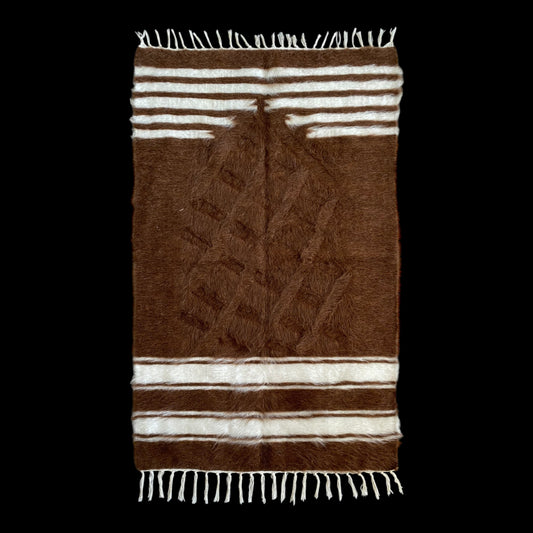 Brown Turkish Siirt Angora Mohair Blanket Kilim Prayer Rug