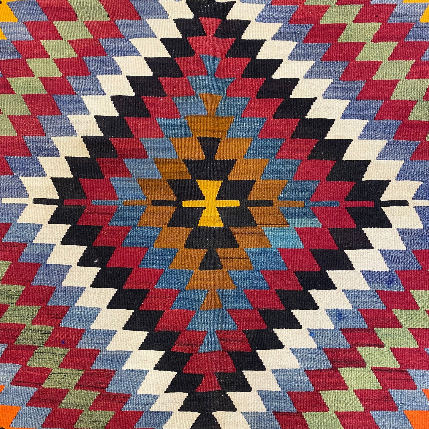 Turkish Afyon Dinar Eye Dazzler Area Kilim Rug