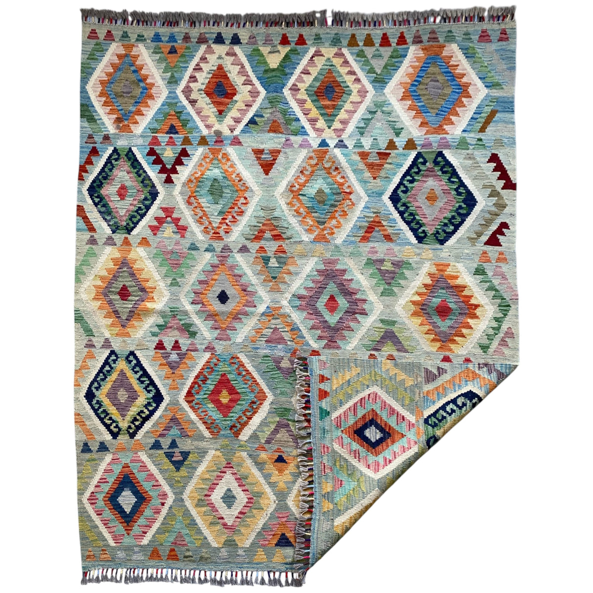 5'x6' Geometric Design Tribal Kilim Rug - Kilim Art Gallery