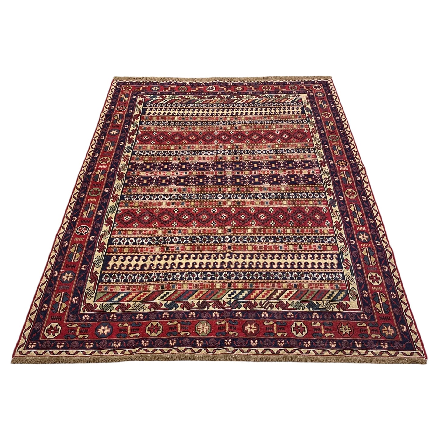 5'X6' Rah Rah Sumak / Soumak Rug - Kilim Art Gallery